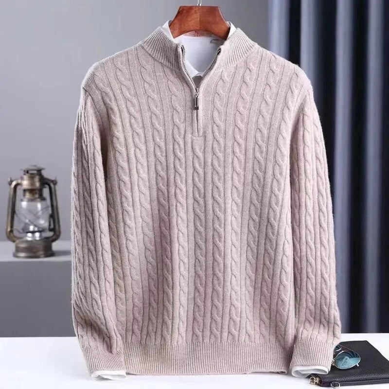 Pullover mit Reißverschluss aus Kaschmir
